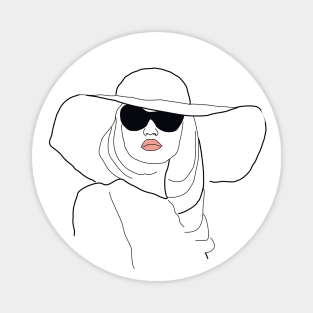 Woman line art face Magnet